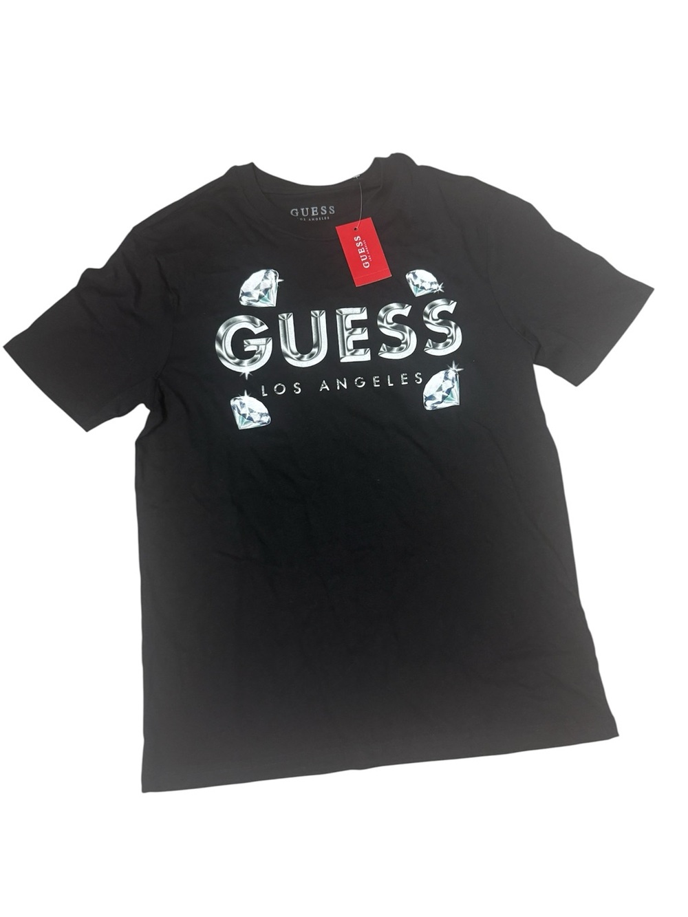 GUESS shirt Los Angeles Black Logo Tee diamond Graphic
